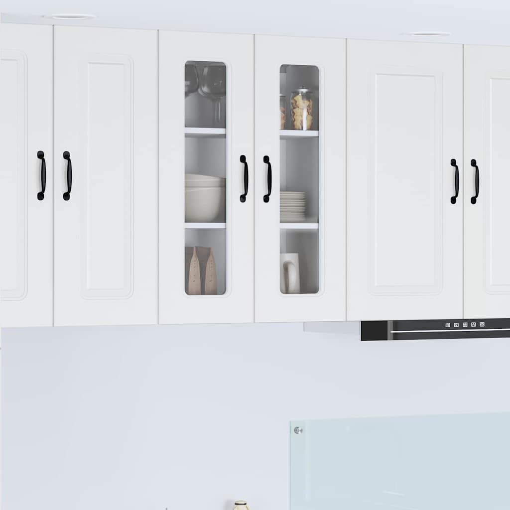 Dulap suspendat de bucatarie cu raft Alb lucios 60 x 31 x 80 cm — imaginea 2