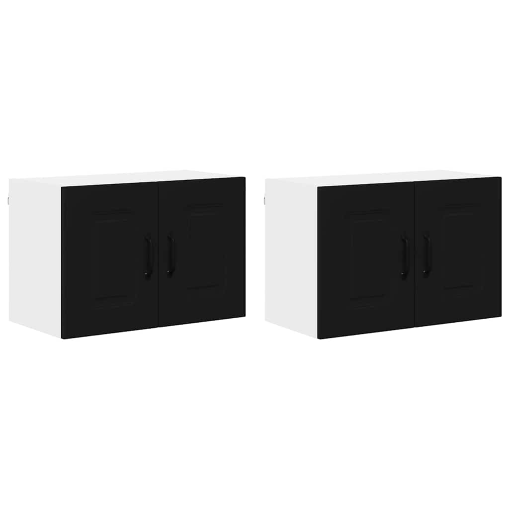 Dulap suspendat de bucatarie cu usa 2 pcs Negru 60 x 31 x 40 cm