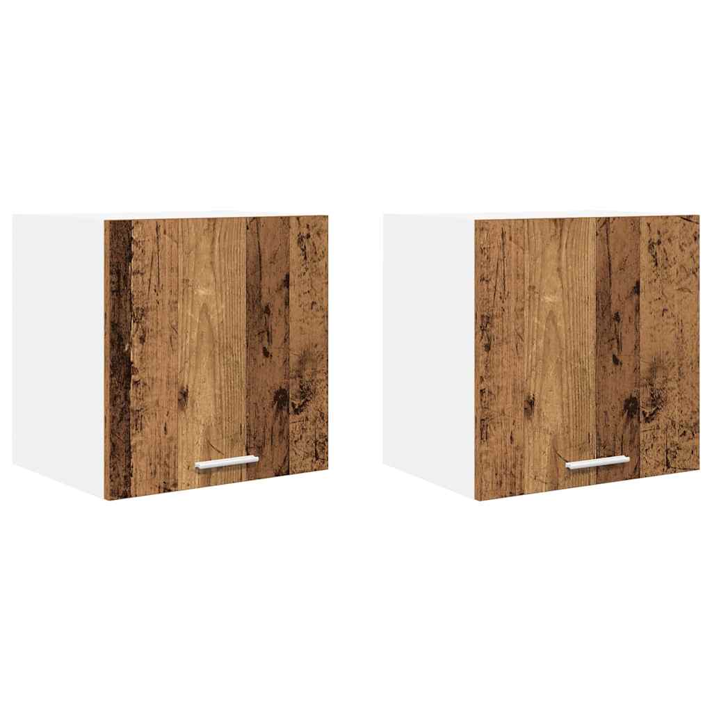 Dulap suspendat Riga 2 pcs Lemn vechi si Alb 40 x 31 x 40 cm