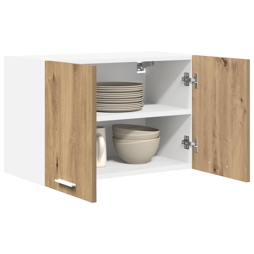 Dulap suspendat Riga Stejar Artisan si Alb 60 x 31 x 40 cm — imaginea 4