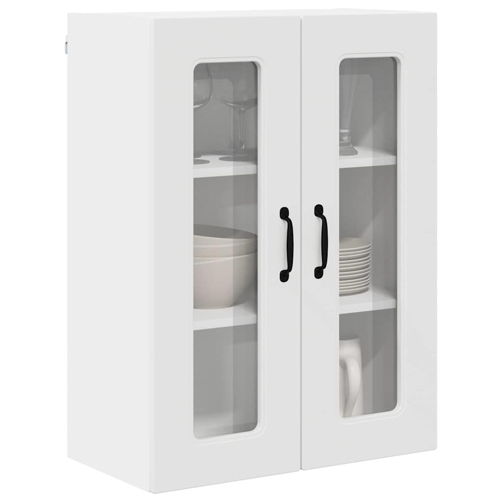 Dulap suspendat de bucatarie cu raft Alb lucios 60 x 31 x 80 cm — imaginea 4