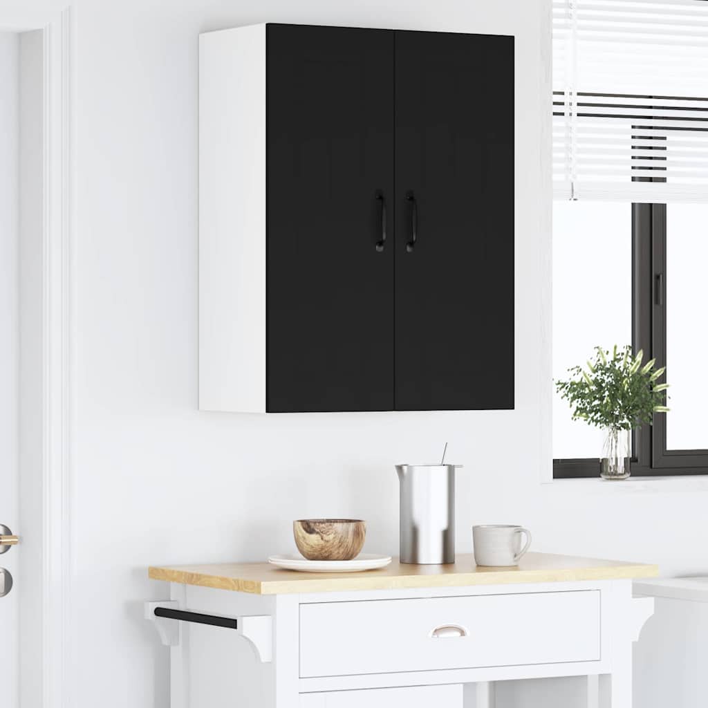 Dulap suspendat de bucatarie cu raft Negru 30 x 31 x 80 cm — imaginea 5