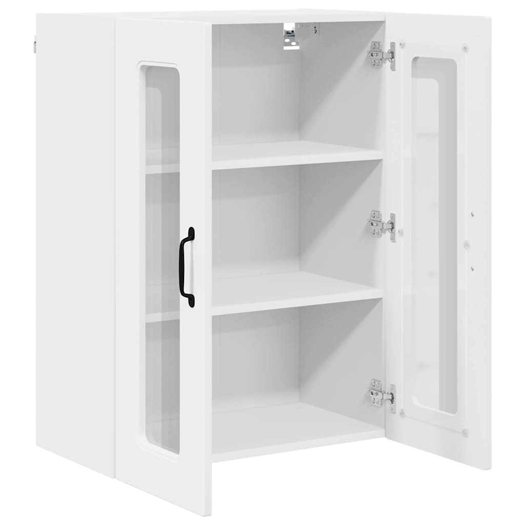 Dulap suspendat de bucatarie cu raft Alb lucios 60 x 31 x 80 cm — imaginea 6