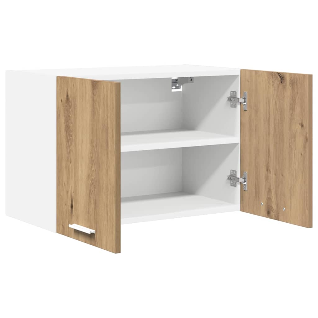 Dulap suspendat Riga Stejar Artisan si Alb 60 x 31 x 40 cm — imaginea 6