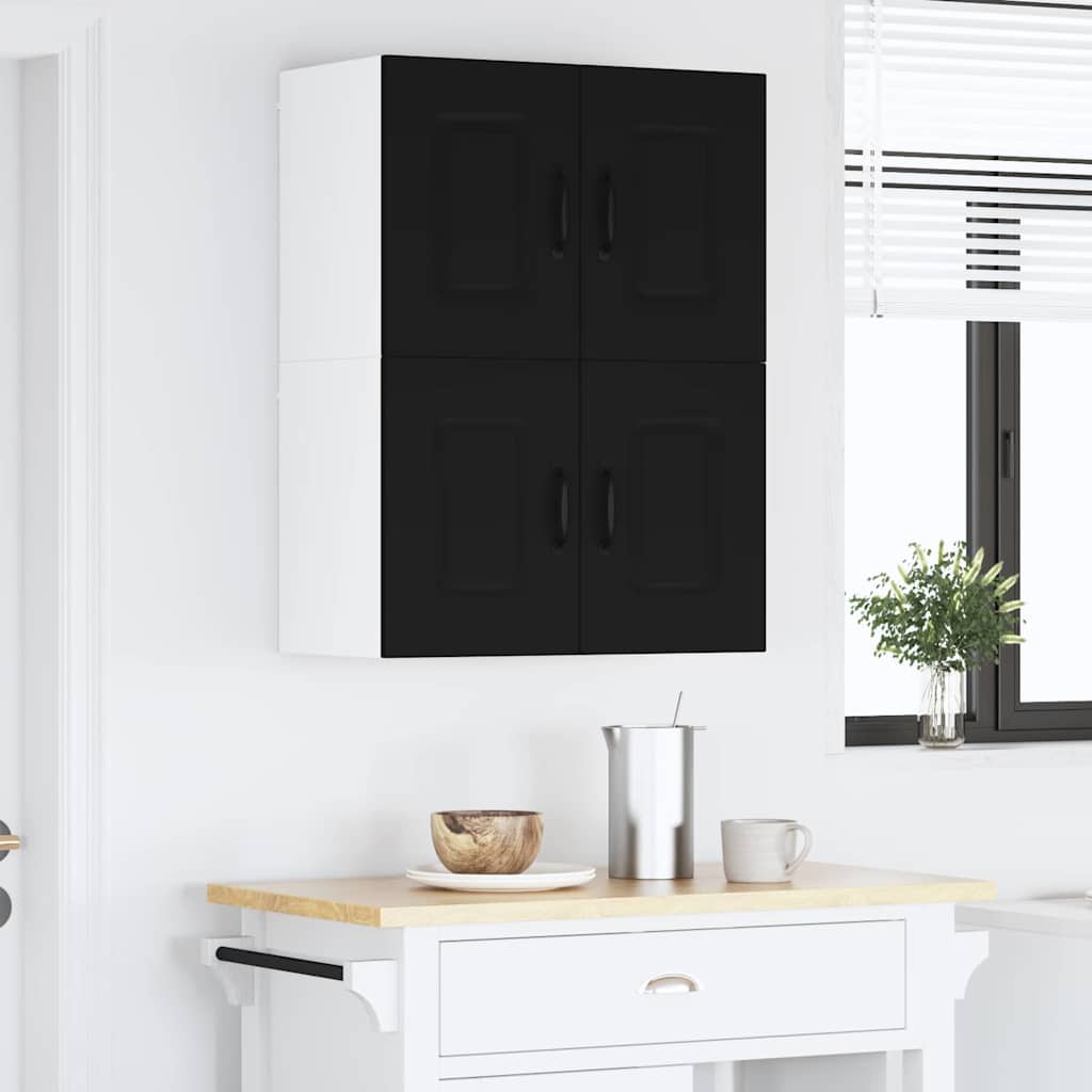 Dulap suspendat de bucatarie cu raft Negru 60 x 31 x 40 cm — imaginea 5