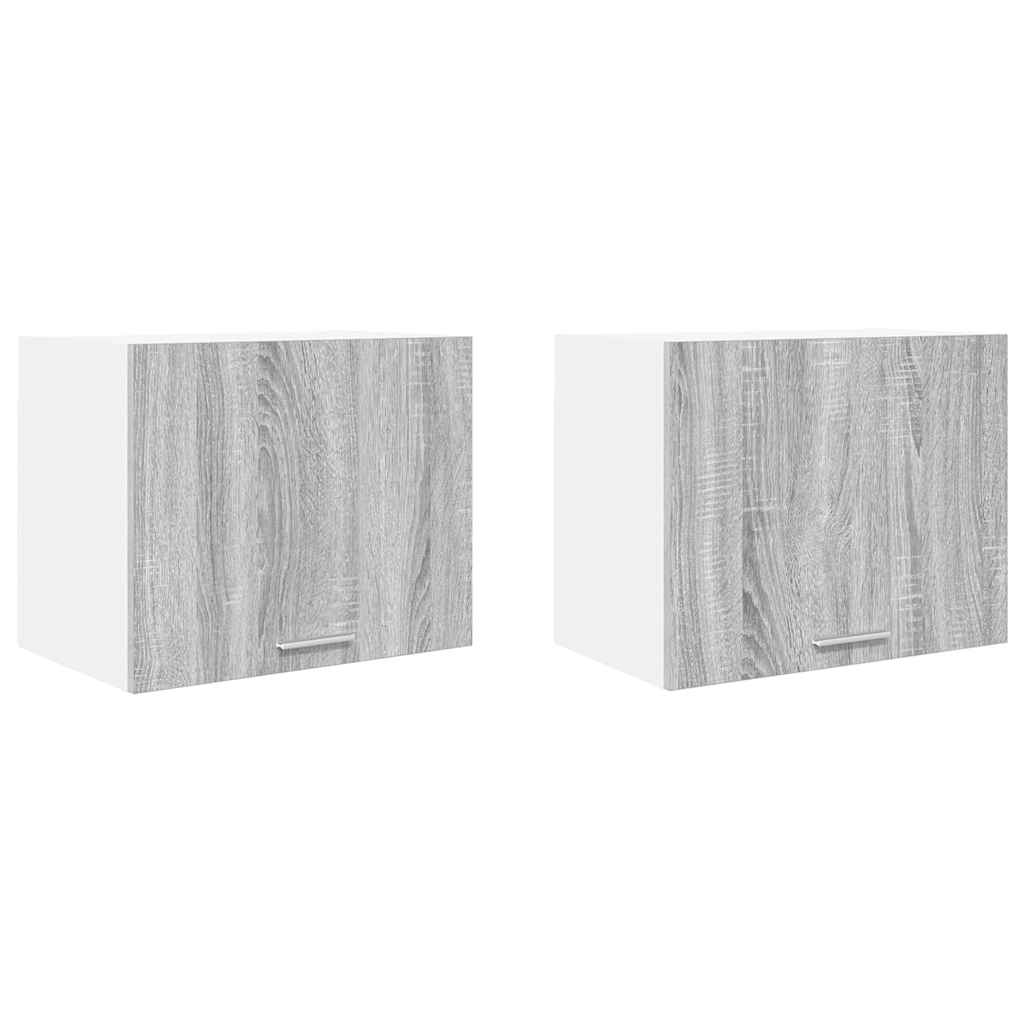 Dulap suspendat Riga 2 pcs Gri Sonoma si Alb 50 x 31 x 40 cm