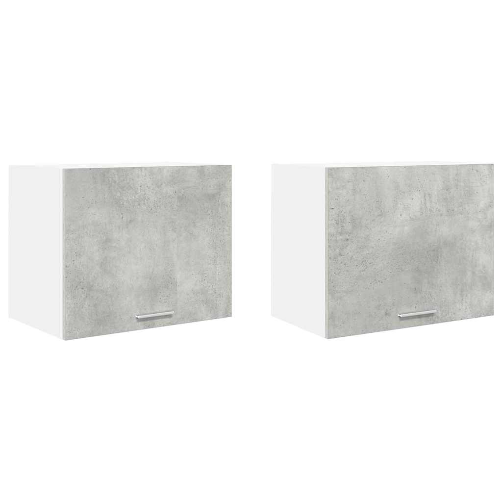 Dulap suspendat Riga 2 pcs Gri beton si Alb 50 x 31 x 40 cm