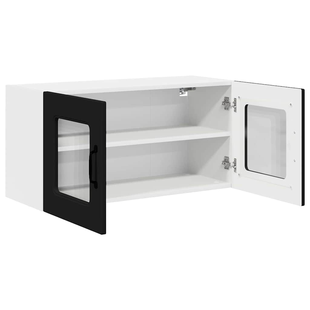 Dulap suspendat de bucatarie cu raft Negru 80 x 31 x 40 cm — imaginea 6