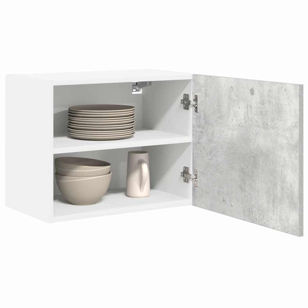 Dulap suspendat Riga 2 pcs Gri beton si Alb 50 x 31 x 40 cm — imaginea 4