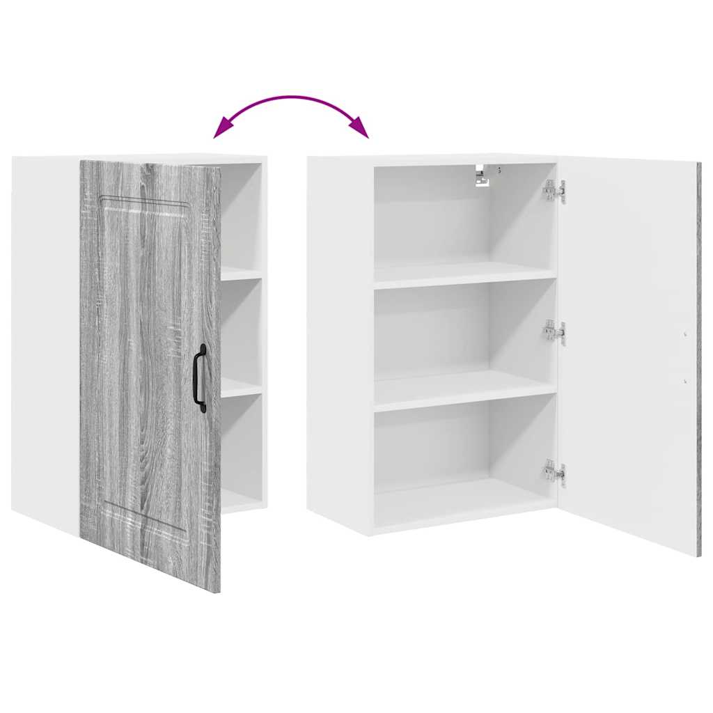 Dulap suspendat de bucatarie cu raft Gri Sonoma 50 x 31 x 80 cm — imaginea 12