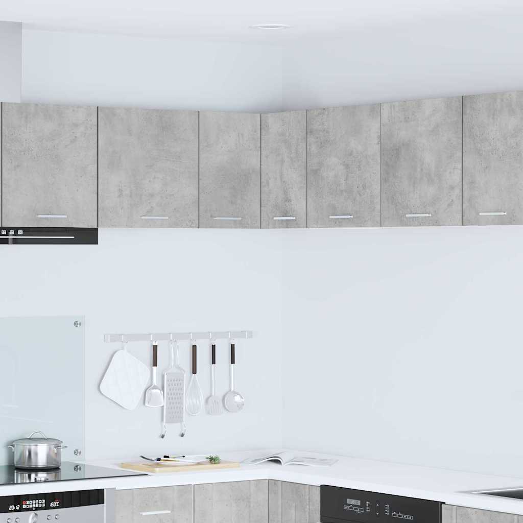 Dulap suspendat cu raft Riga Gri beton si Alb 57 x 57 x 40 cm — imaginea 2