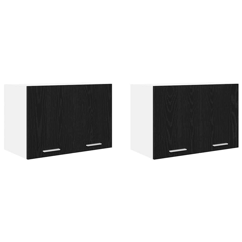 Dulap suspendat Riga 2 pcs Stejar negru si Alb 60 x 31 x 40 cm