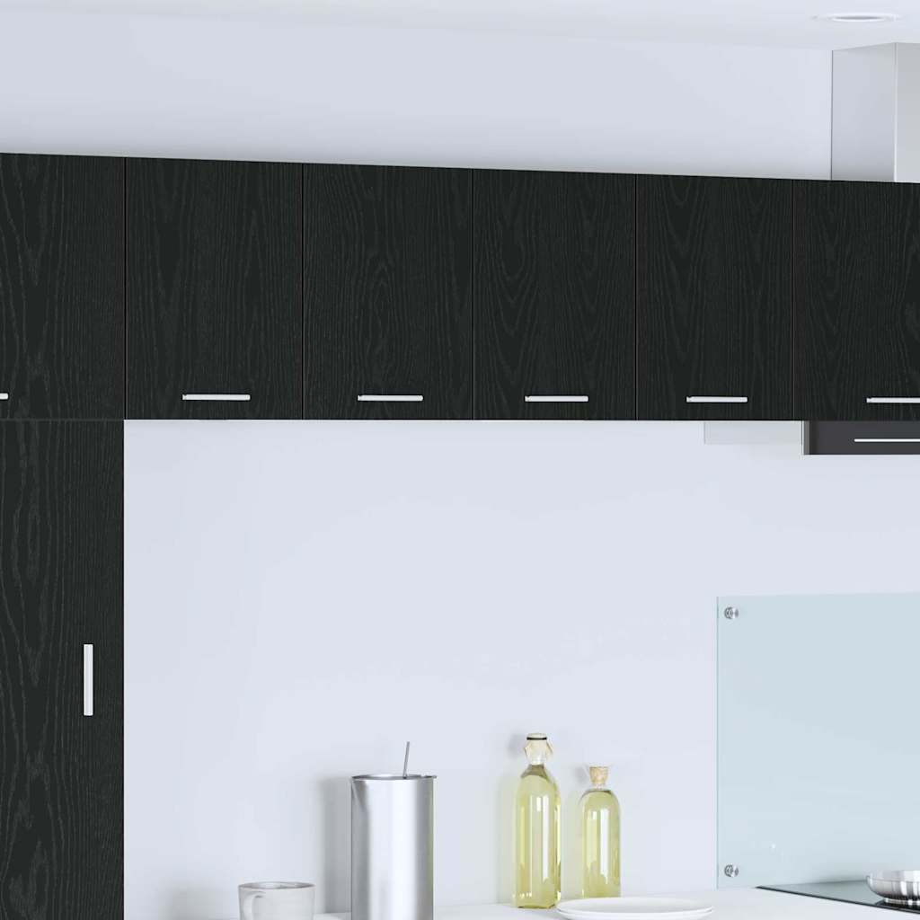 Dulap suspendat Riga 2 pcs Stejar negru si Alb 60 x 31 x 40 cm — imaginea 2