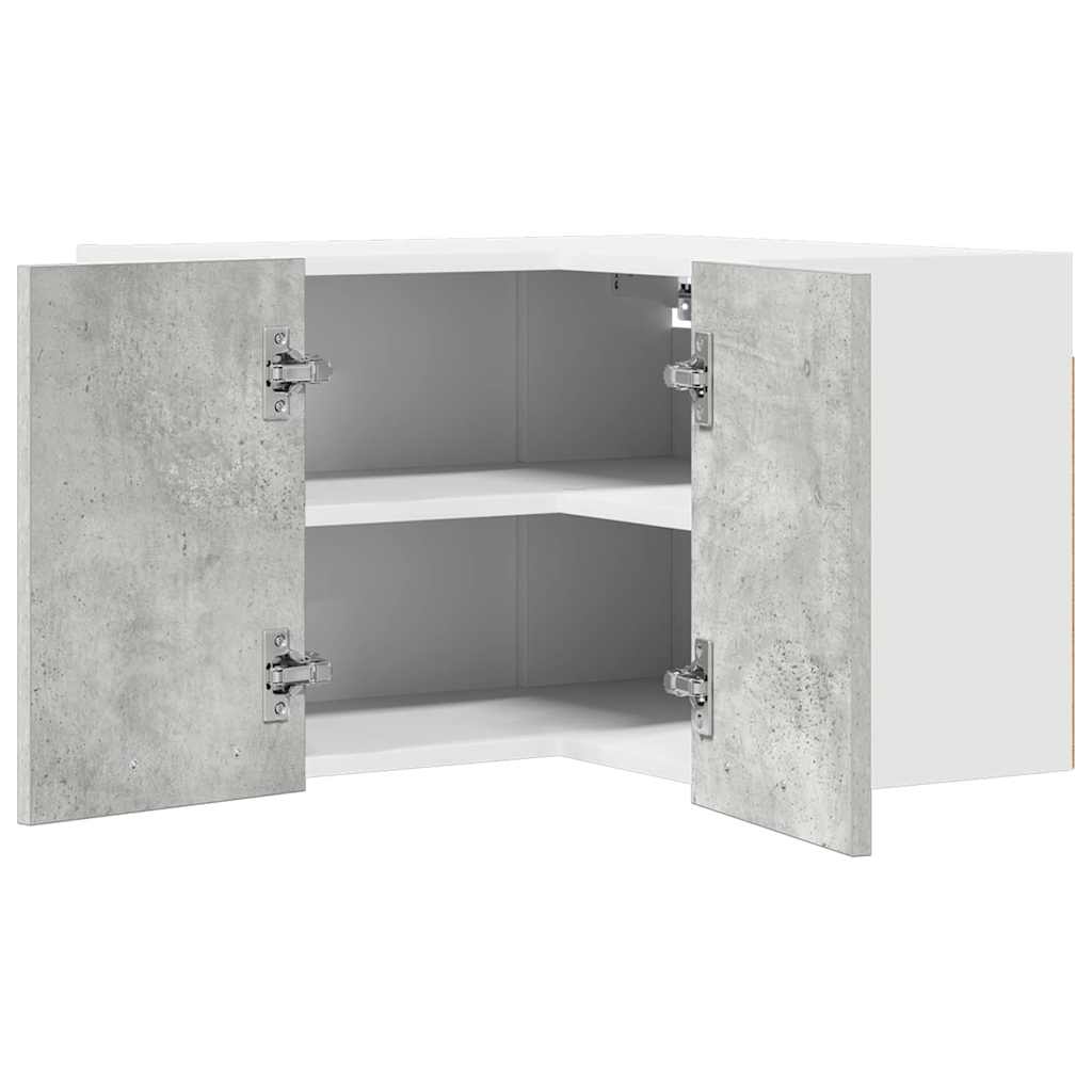 Dulap suspendat cu raft Riga Gri beton si Alb 57 x 57 x 40 cm — imaginea 6