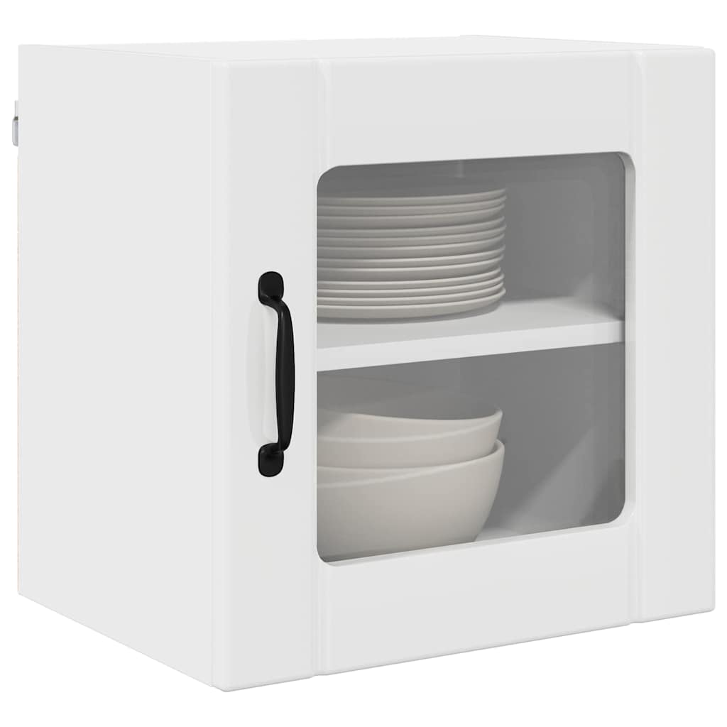 Dulap suspendat de bucatarie cu raft Alb lucios 40 x 31 x 40 cm — imaginea 4