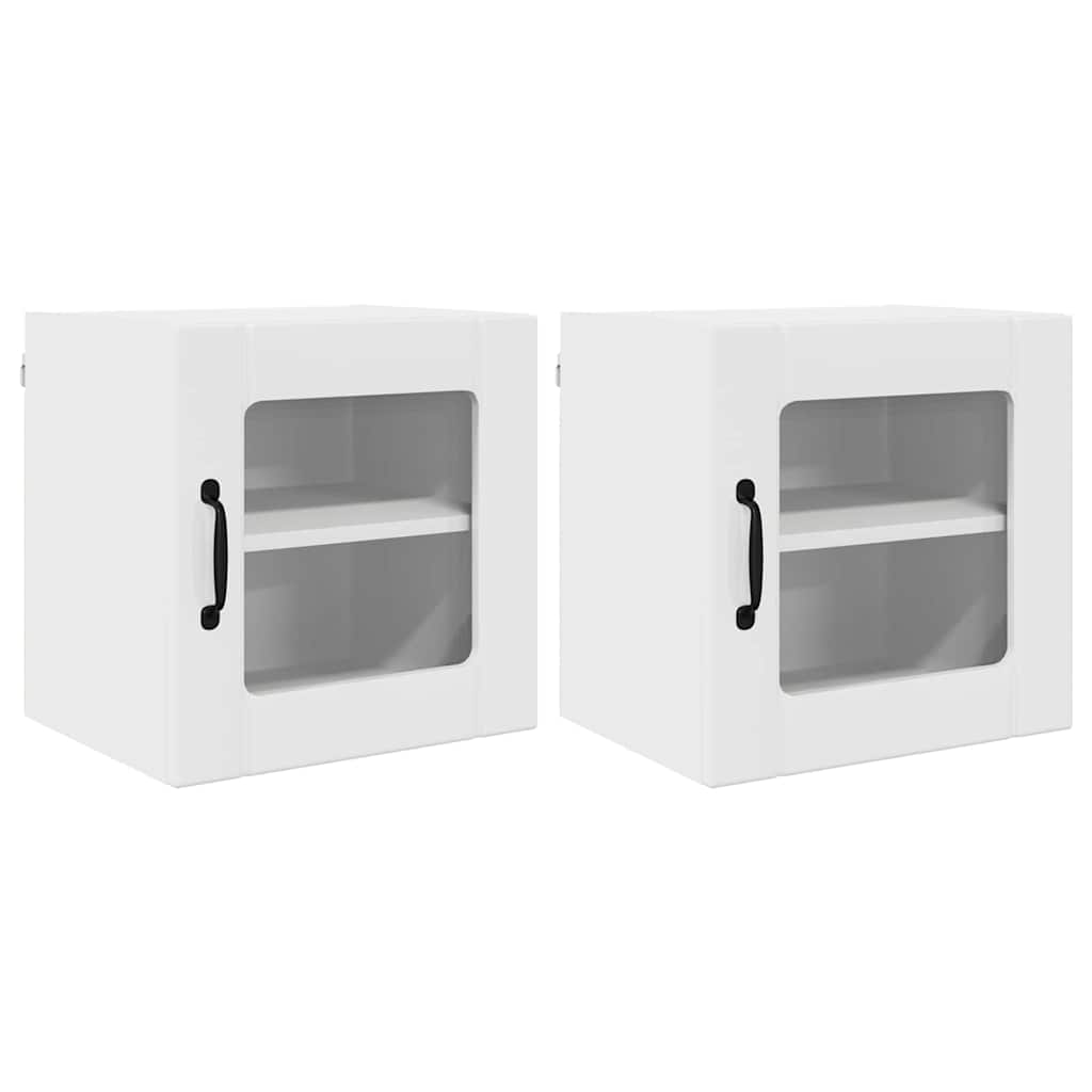 Dulap suspendat de bucatarie 2 pcs Alb lucios 40 x 31 x 40 cm