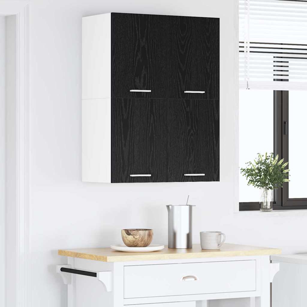 Dulap suspendat Riga 2 pcs Stejar negru si Alb 60 x 31 x 40 cm — imaginea 5