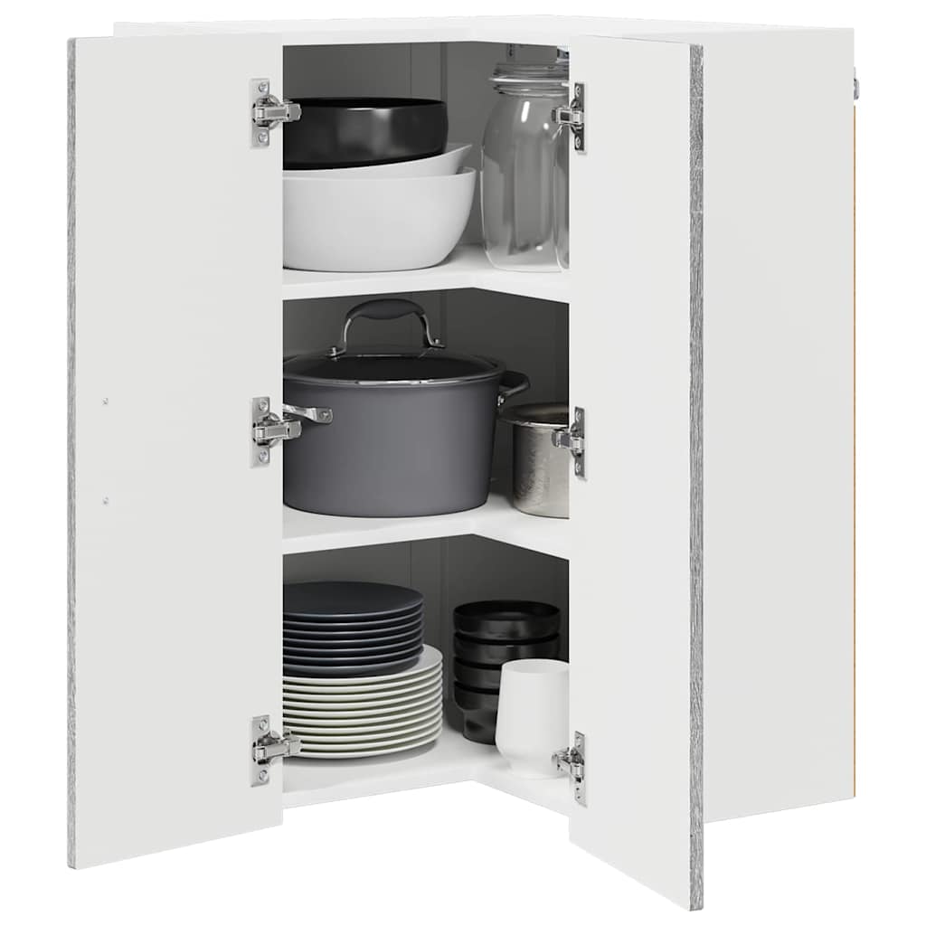 Dulap suspendat de bucatarie cu raft Gri Sonoma 57 x 57 x 80 cm — imaginea 4