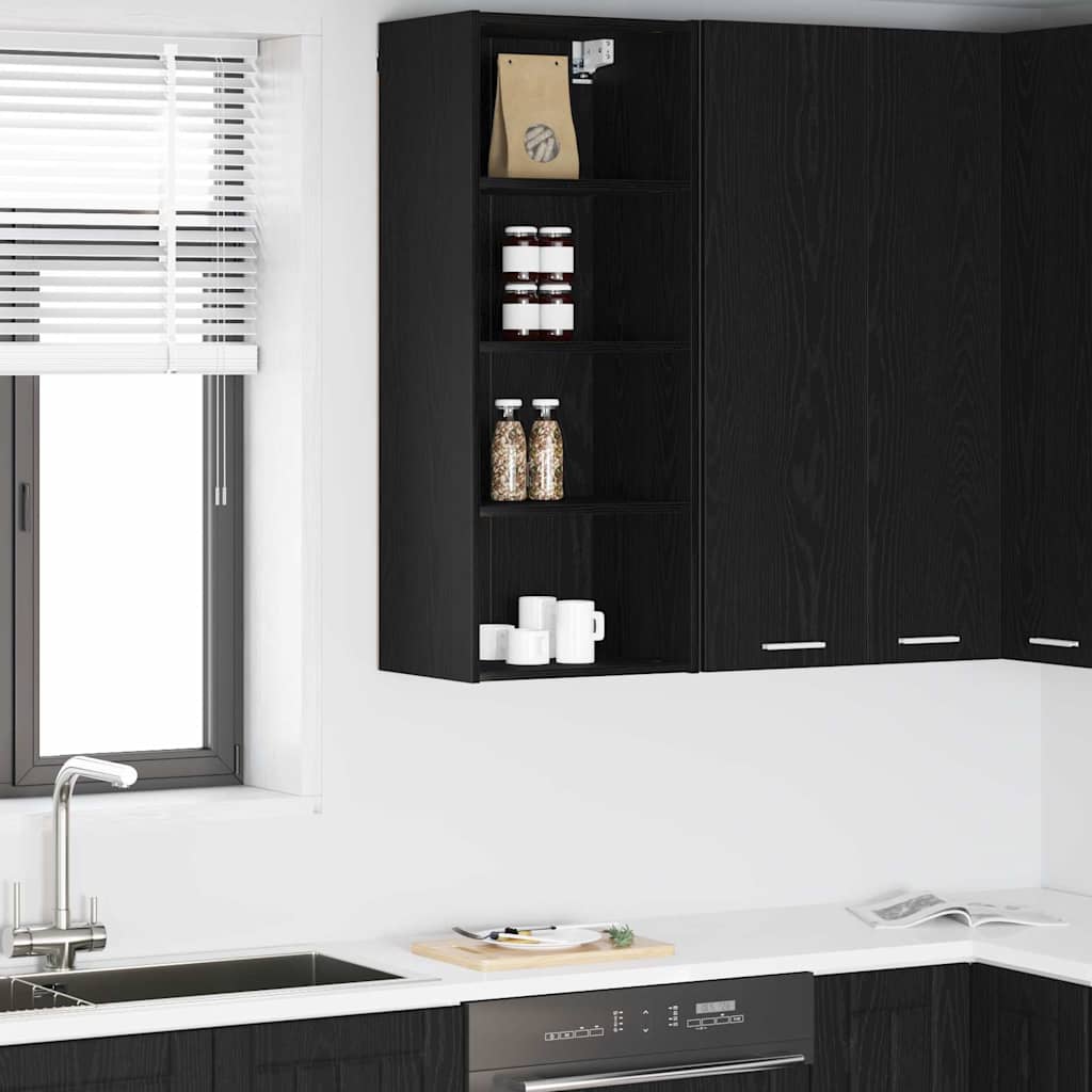 Dulap suspendat cu raft Riga Stejar Negru 40 x 29,5 x 100 cm — imaginea 2