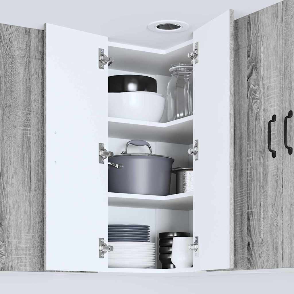 Dulap suspendat de bucatarie cu raft Gri Sonoma 57 x 57 x 80 cm — imaginea 5