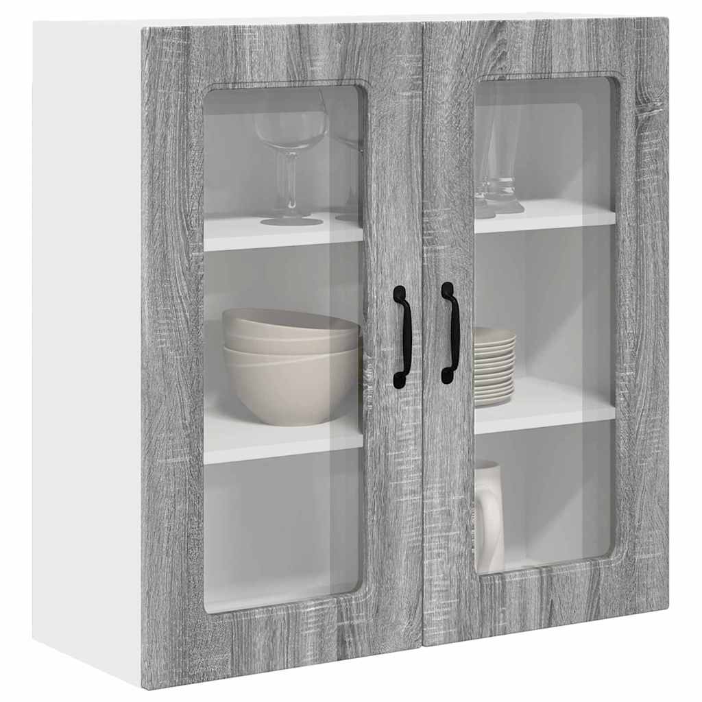 Dulap suspendat de bucatarie cu raft Gri Sonoma 80 x 31 x 80 cm — imaginea 4