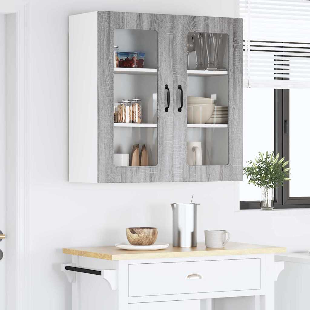 Dulap suspendat de bucatarie cu raft Gri Sonoma 80 x 31 x 80 cm — imaginea 5