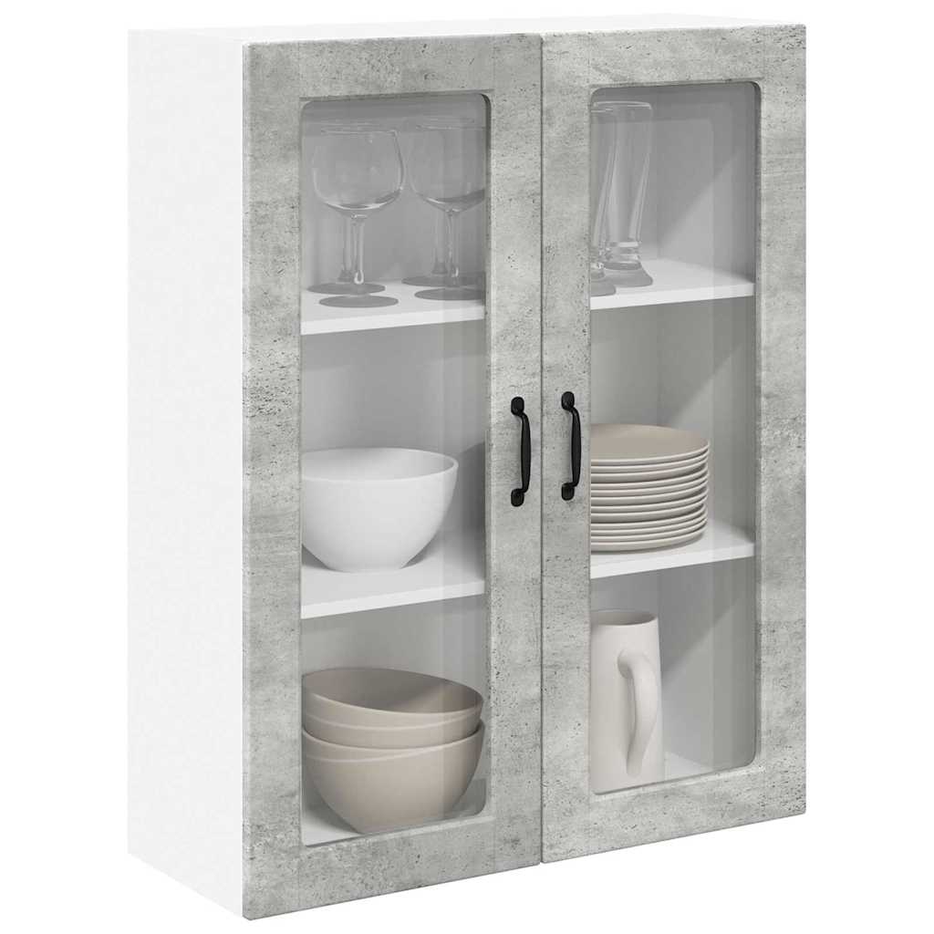 Dulap suspendat de bucatarie Gri din beton 80 x 31 x 100 cm — imaginea 4