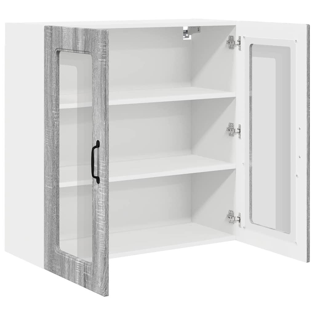 Dulap suspendat de bucatarie cu raft Gri Sonoma 80 x 31 x 80 cm — imaginea 6