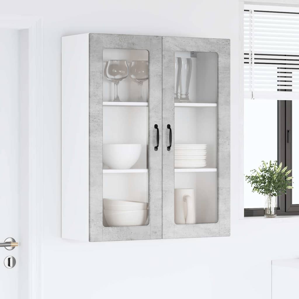 Dulap suspendat de bucatarie Gri din beton 80 x 31 x 100 cm — imaginea 5