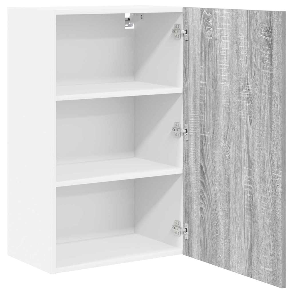 Dulap suspendat cu raft Riga Gri Sonoma si Alb 50 x 31 x 80 cm — imaginea 6