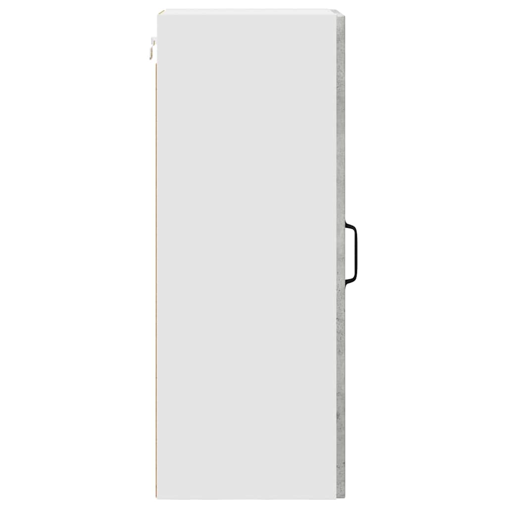 Dulap suspendat de bucatarie cu raft cu usa 2 pcs Gri din beton — imaginea 9
