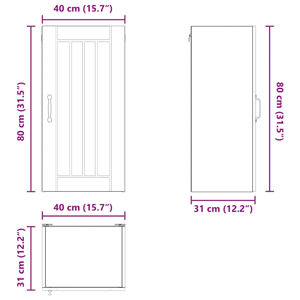 Dulap suspendat de bucatarie Stejar inchis 40 x 31 x 80 cm — imaginea 13