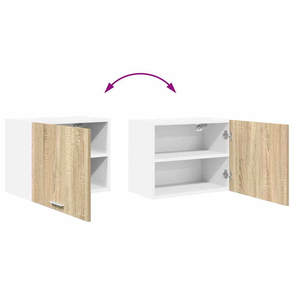 Dulap suspendat Riga Stejar Sonoma si Alb 50 x 31 x 40 cm — imaginea 12