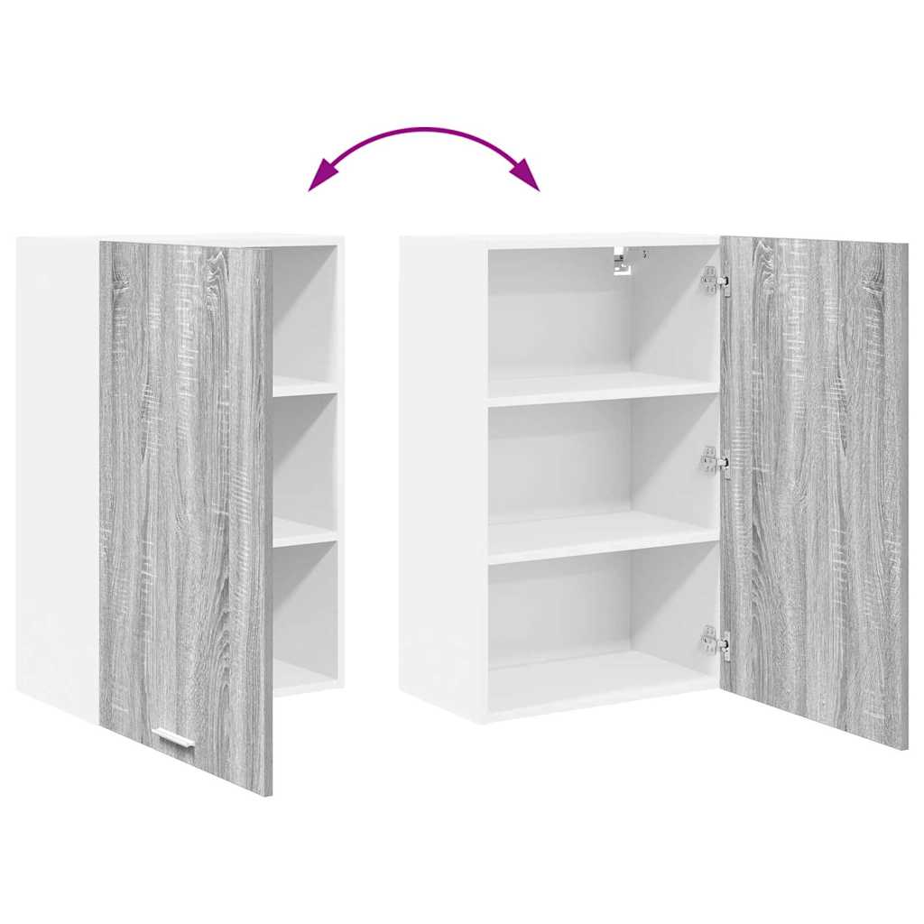Dulap suspendat cu raft Riga Gri Sonoma si Alb 50 x 31 x 80 cm — imaginea 12