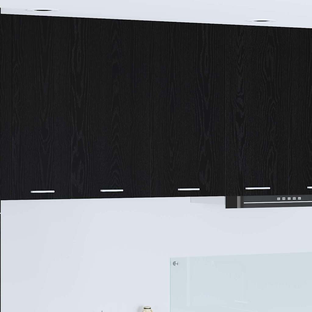 Dulap suspendat Riga Stejar Negru 80 x 31 x 80 cm Lemn compozit — imaginea 2