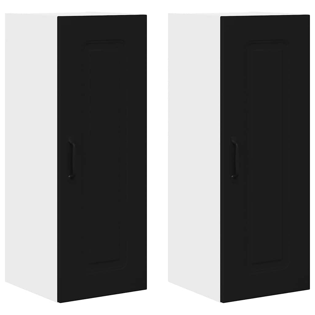 Dulap suspendat de bucatarie cu usa 2 pcs Negru 30 x 31 x 80 cm