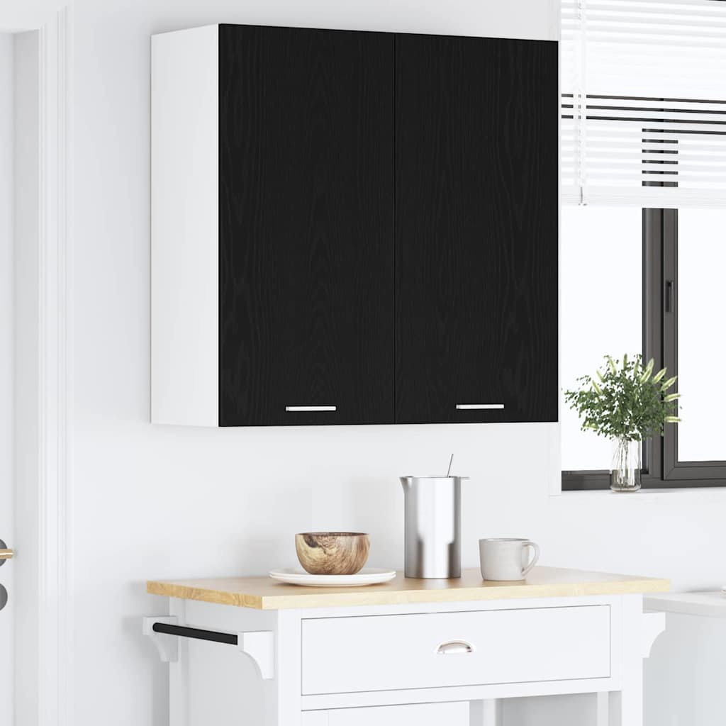 Dulap suspendat Riga Stejar Negru 80 x 31 x 80 cm Lemn compozit — imaginea 5
