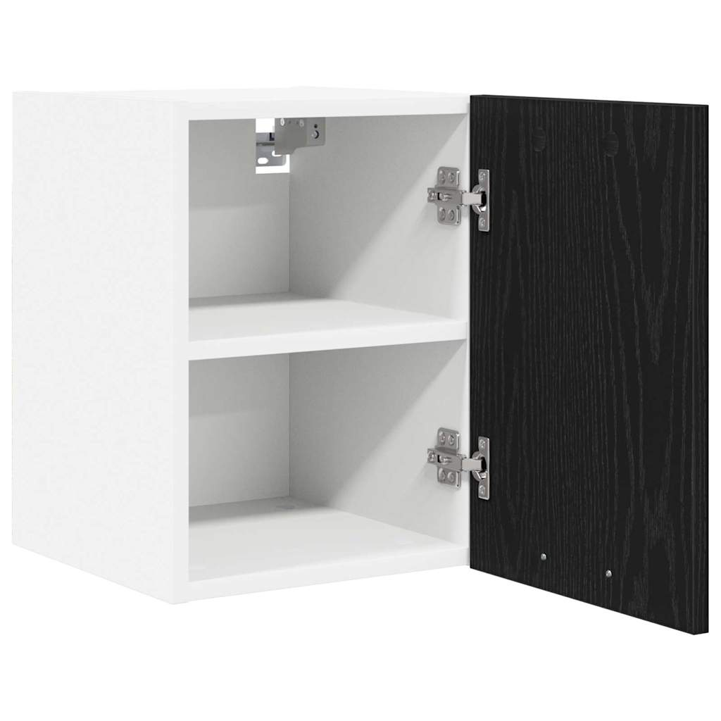 Dulap suspendat cu usa Riga Stejar negru si Alb 30 x 31 x 40 cm — imaginea 6