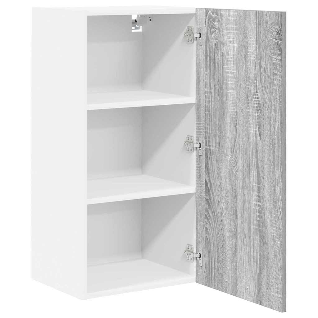 Dulap suspendat cu raft Riga Gri Sonoma si Alb 40 x 31 x 80 cm — imaginea 6