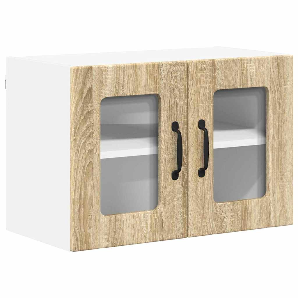 Dulap suspendat de bucatarie cu raft 2 pcs Stejar Sonoma — imaginea 6