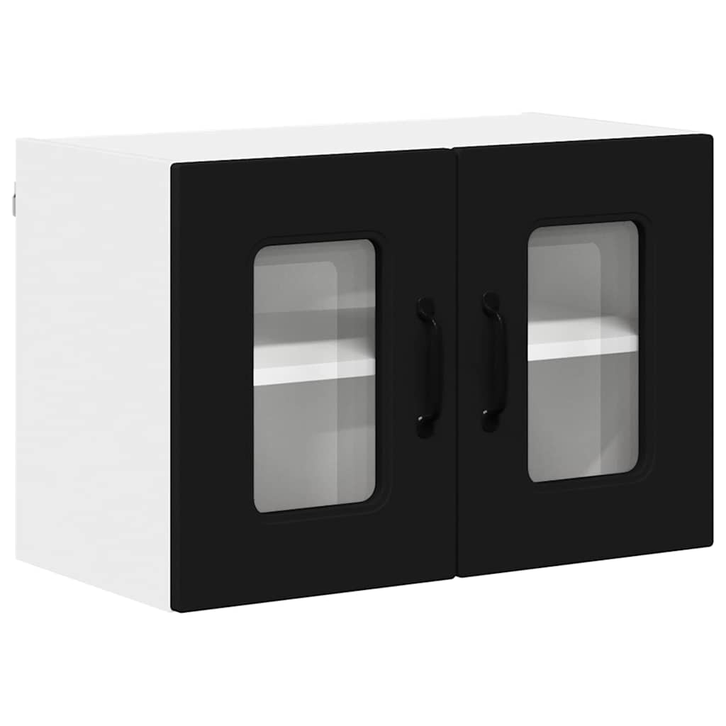 Dulap suspendat de bucatarie cu usa 2 pcs Negru 60 x 31 x 40 cm — imaginea 6