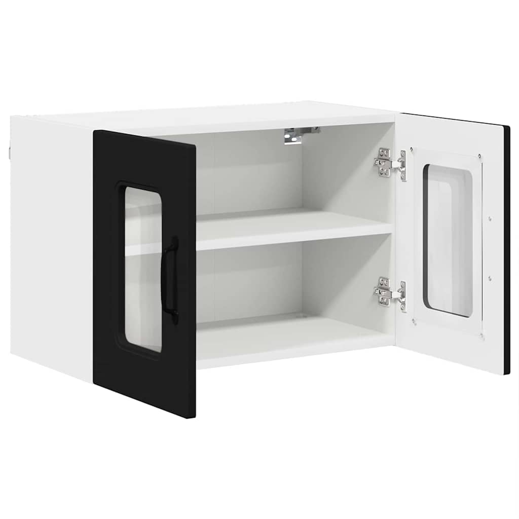 Dulap suspendat de bucatarie cu usa 2 pcs Negru 60 x 31 x 40 cm — imaginea 7