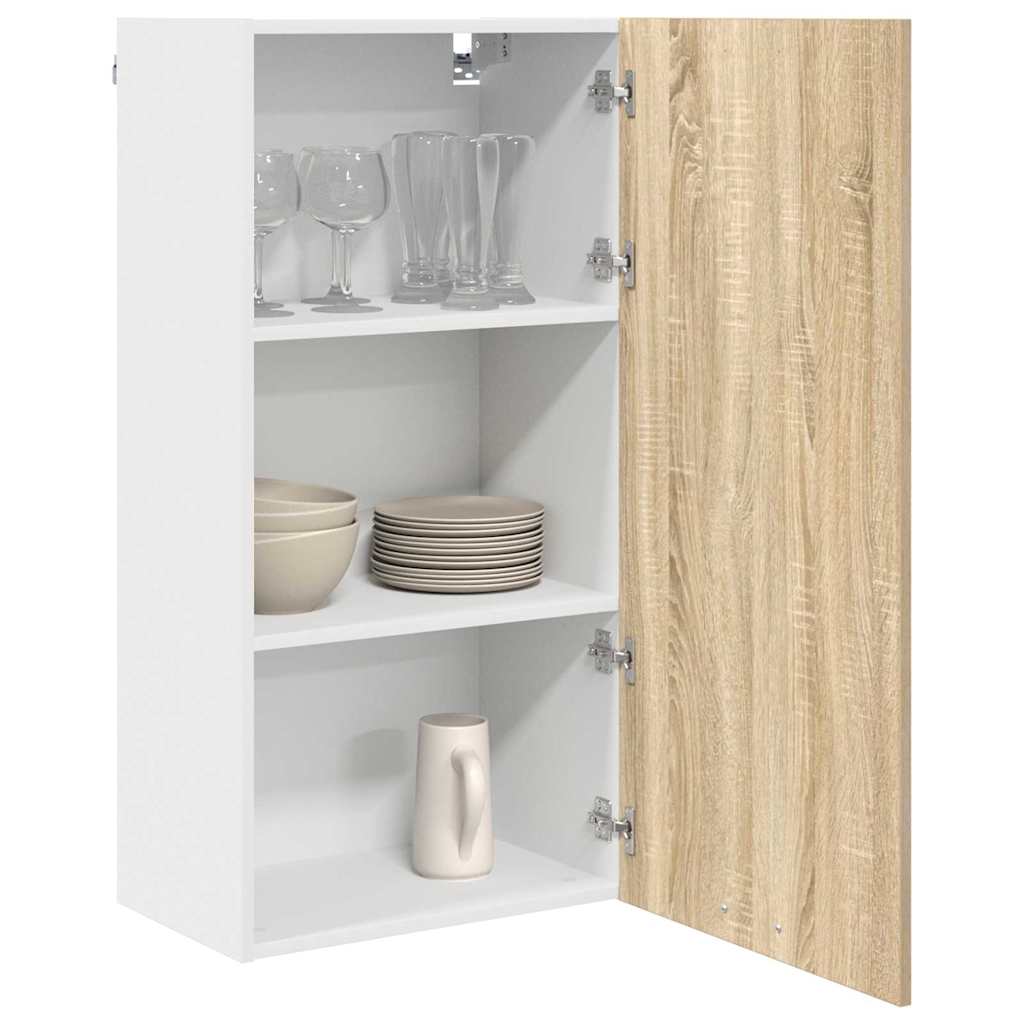 Dulap suspendat Riga Stejar Sonoma si Alb 50 x 31 x 100 cm — imaginea 4