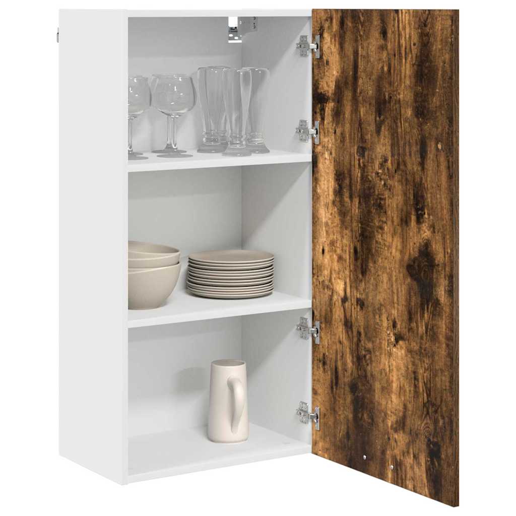 Dulap suspendat Riga Stejar afumat si alb 50 x 31 x 100 cm — imaginea 4