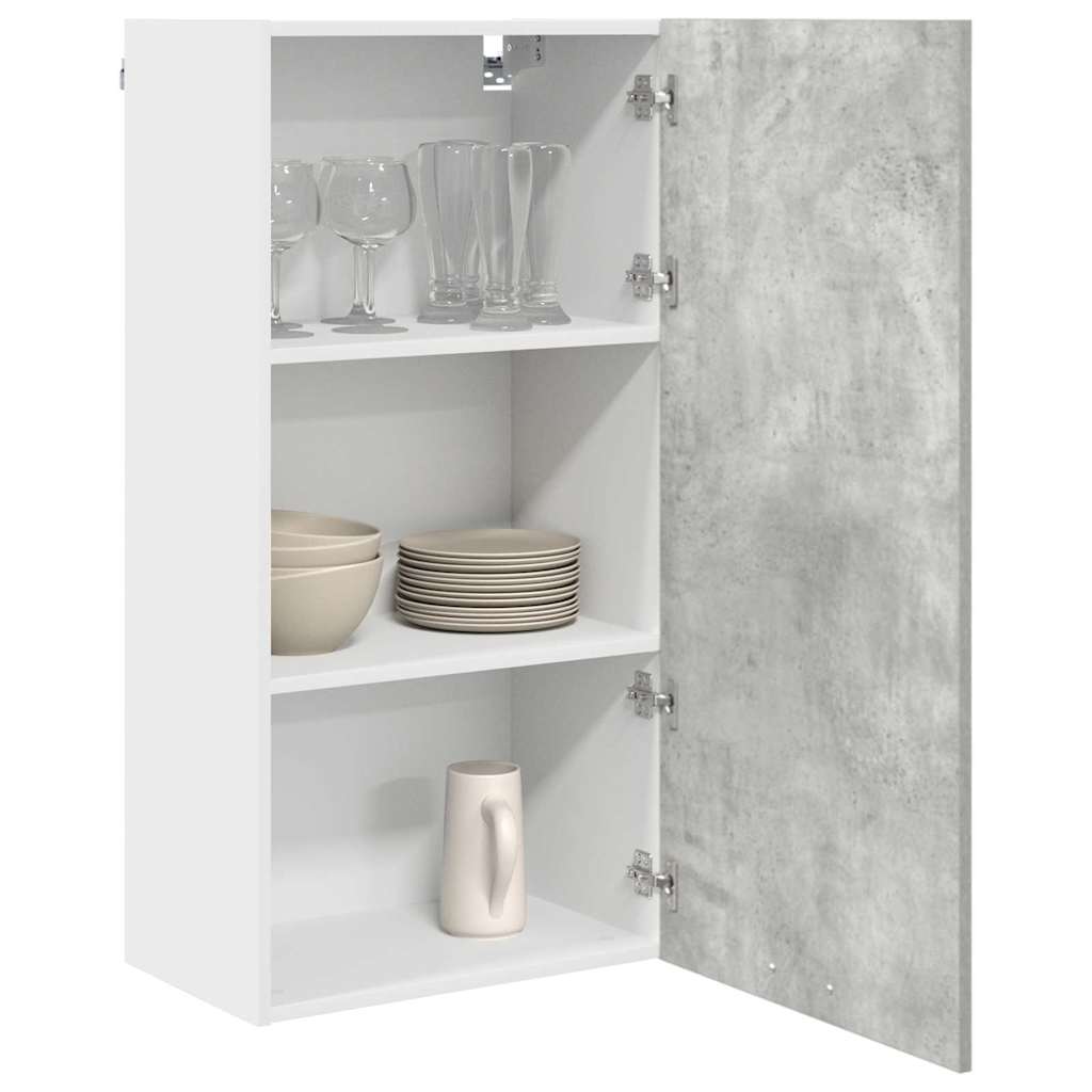 Dulap suspendat cu raft Riga Gri beton si Alb 50 x 31 x 100 cm — imaginea 4