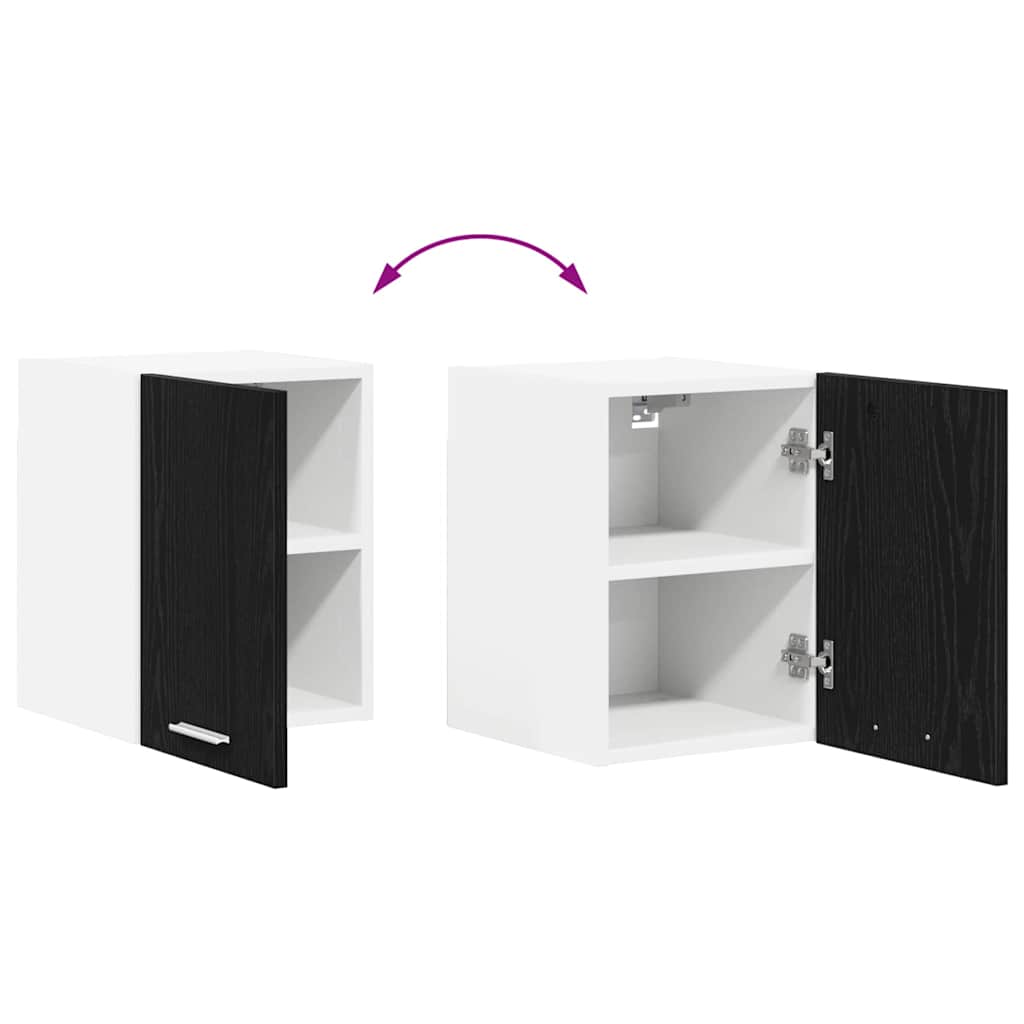 Dulap suspendat cu usa Riga Stejar negru si Alb 30 x 31 x 40 cm — imaginea 12