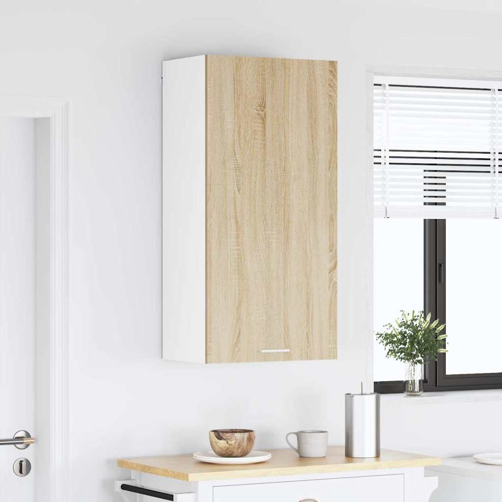 Dulap suspendat Riga Stejar Sonoma si Alb 50 x 31 x 100 cm — imaginea 5