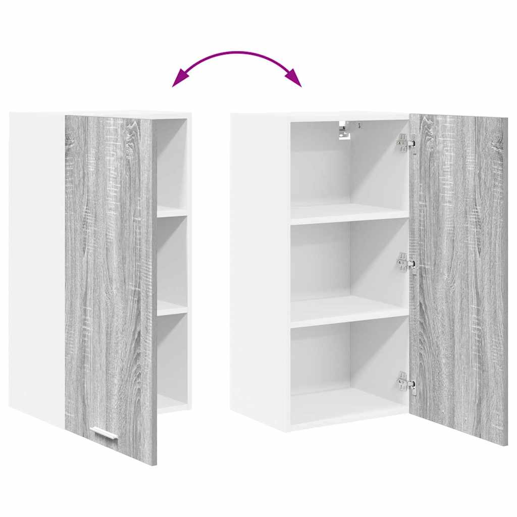 Dulap suspendat cu raft Riga Gri Sonoma si Alb 40 x 31 x 80 cm — imaginea 12