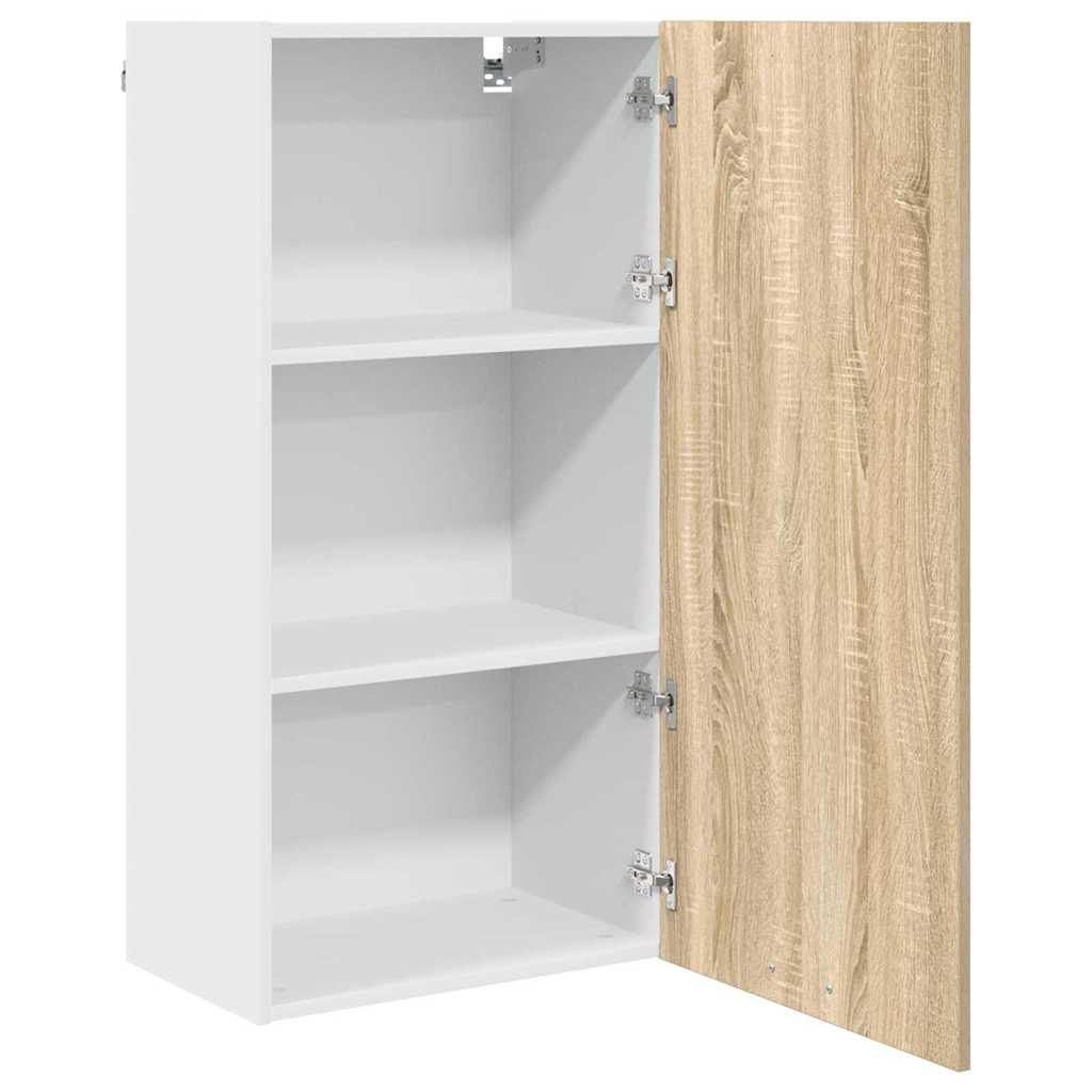 Dulap suspendat Riga Stejar Sonoma si Alb 50 x 31 x 100 cm — imaginea 6
