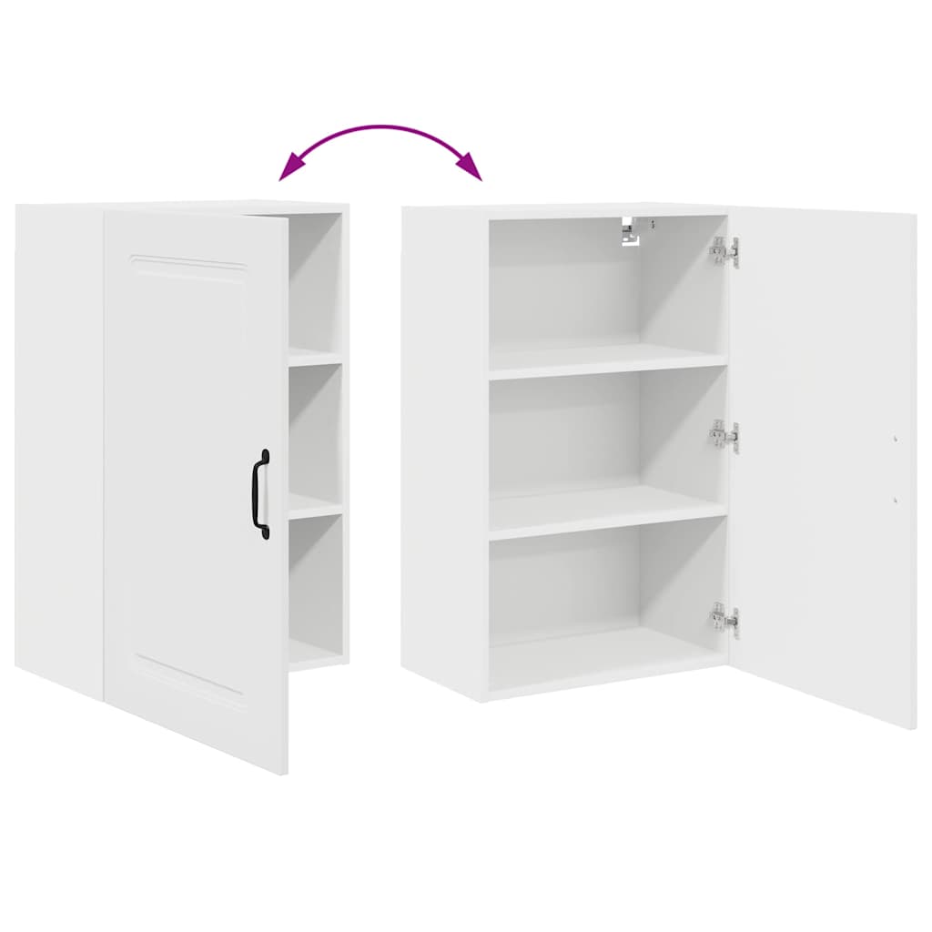 Dulap suspendat de bucatarie cu raft Alb lucios 50 x 31 x 80 cm — imaginea 12